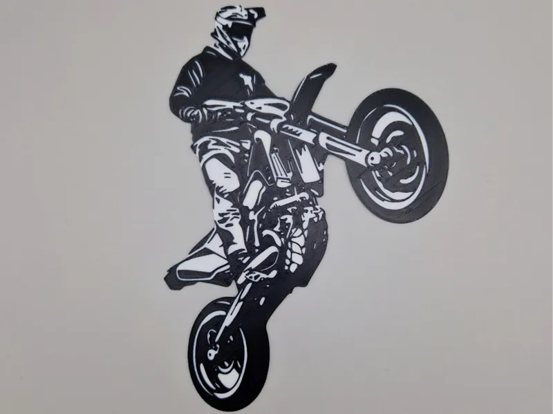 Supermoto Wheelie Wandbild
