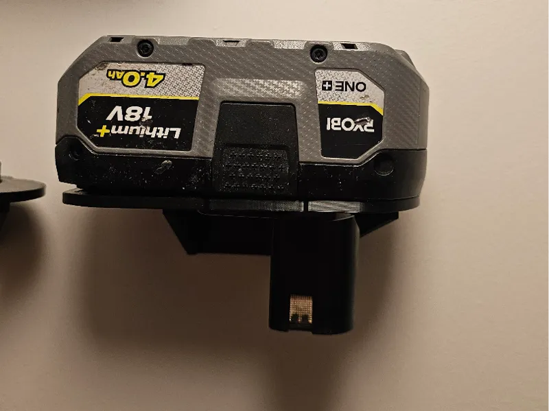 Narrow Ryobi One+ battery wallmount