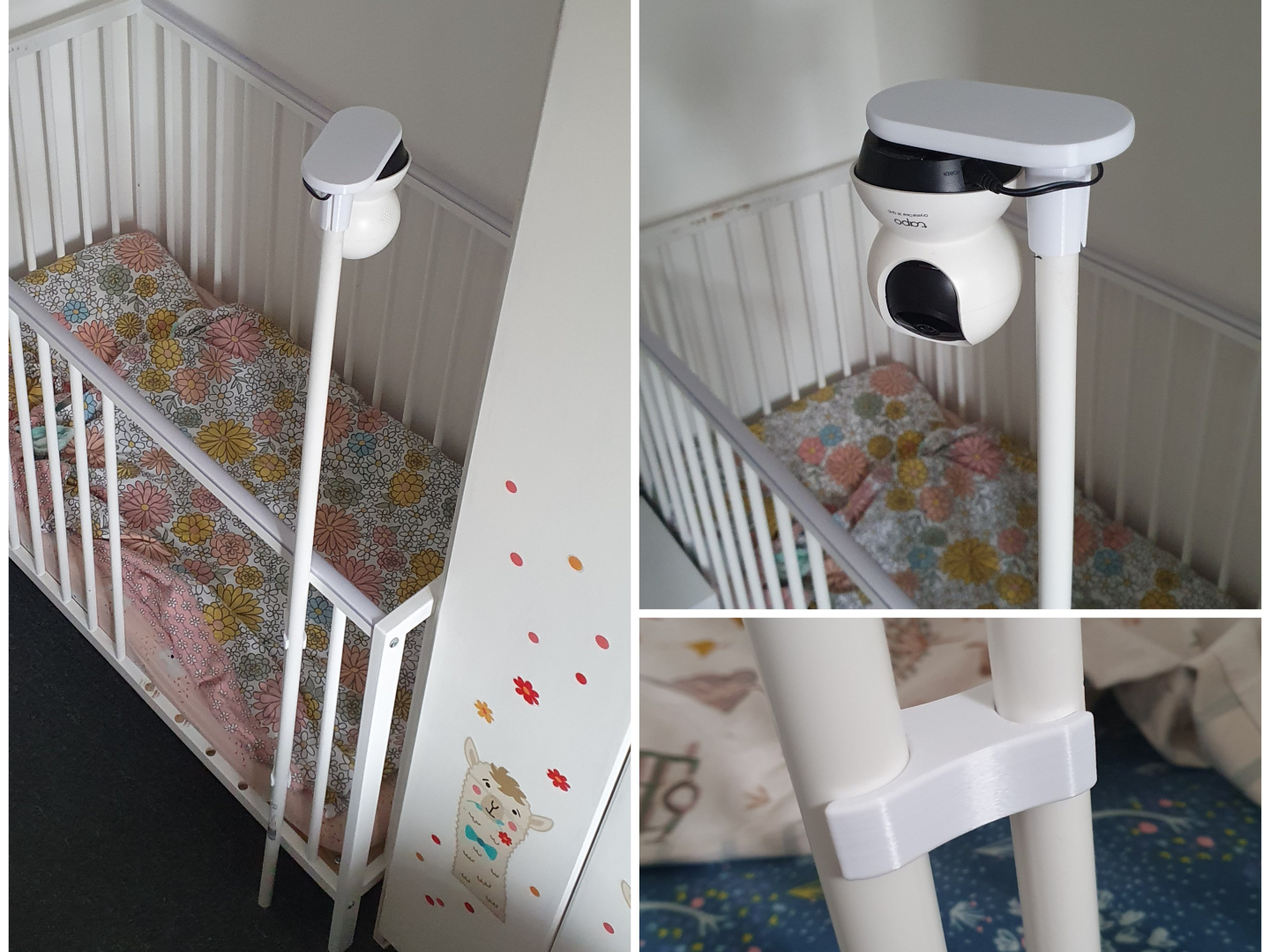 Baby Cot Camera mount - safe - no dangling cables! - 3D printed Other House Models, in stock in India