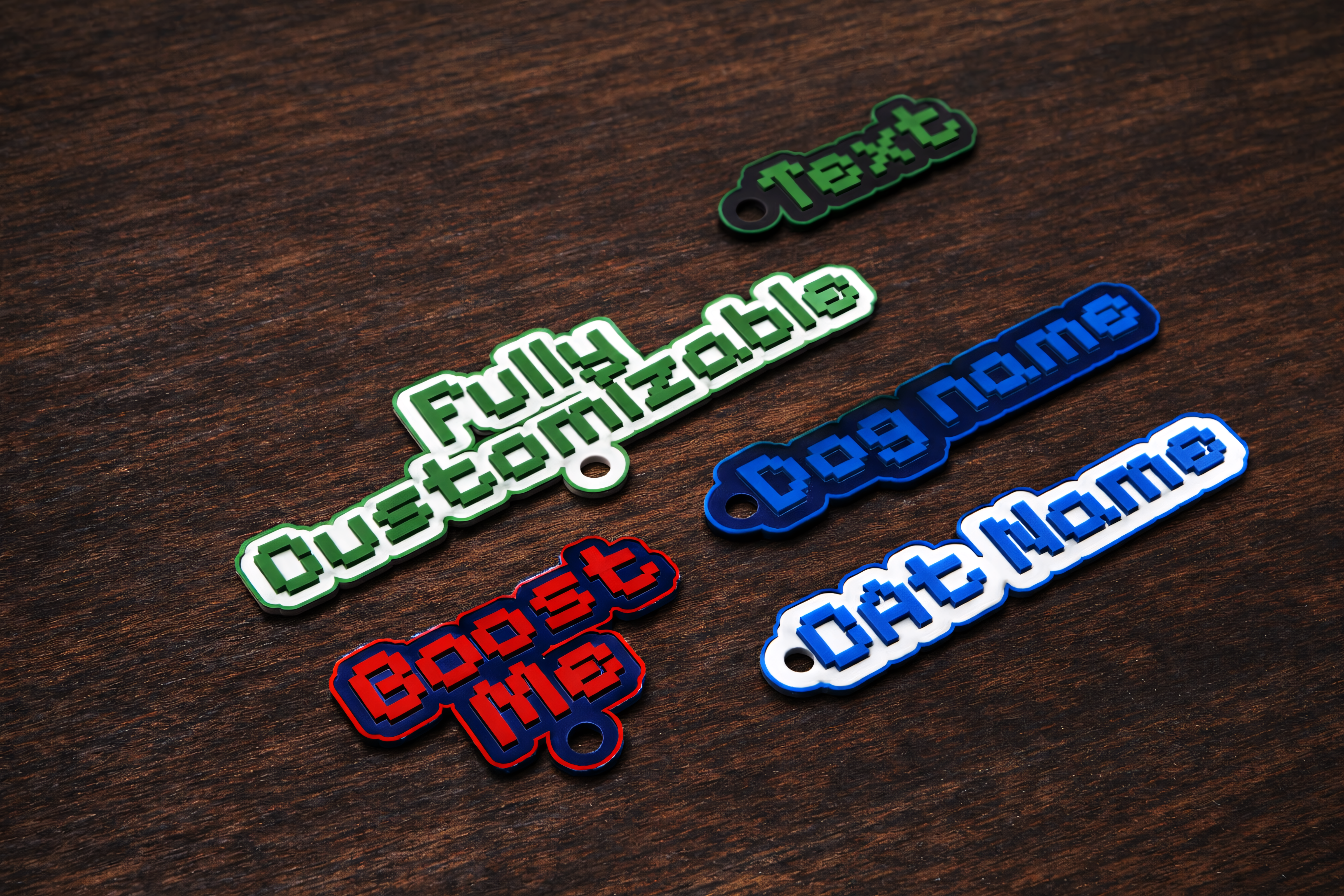 Miniatura 13 do modelo 3D Customizable Pixel Cube Voxel Style Name Keychain