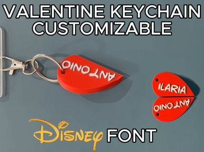 Magnetic Customizable Valentine Keychain - Disney