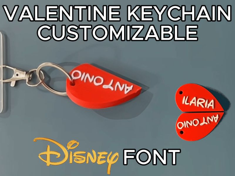 Magnetic Customizable Valentine Keychain - Disney