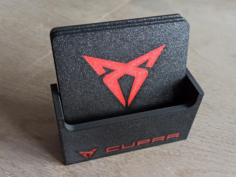Cupra coaster with holder