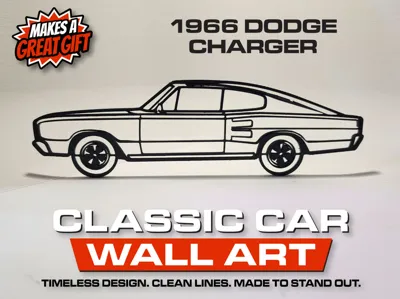1966 Dodge Charger Classic Car Wall Art