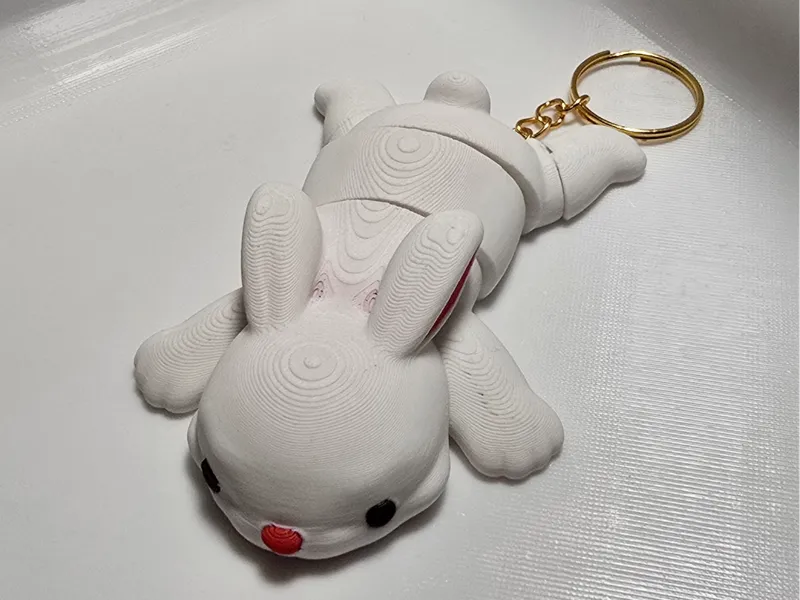 White Easter Rabbit Keychain – Flexi 3D Print T
