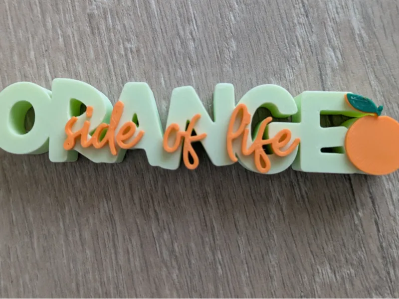 Schriftzug Orange side of life