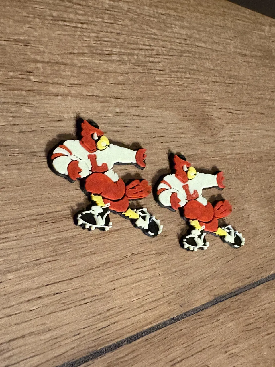 Louisville Cardinals Earrings - Heisman Cardinal view 2