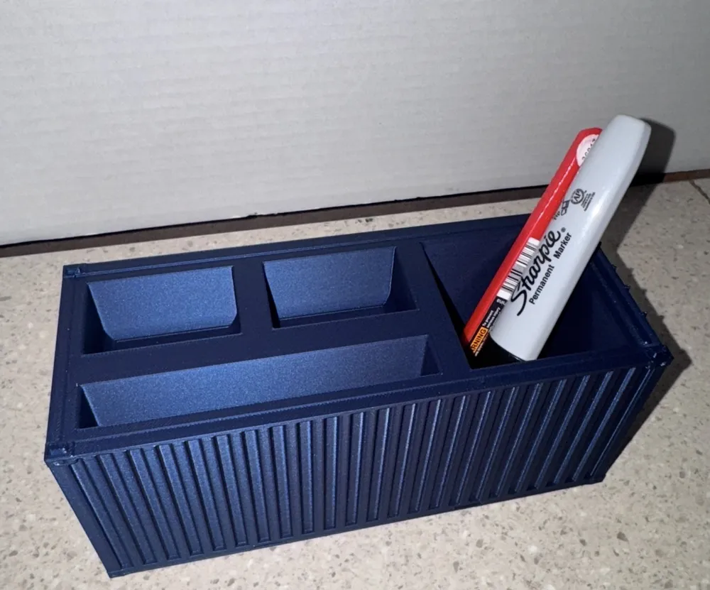 Shipping Container Desk Organizer - Free 3D Print Model - MakerWorld