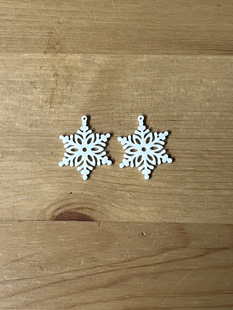 snowflake earrings view 2