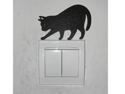 Cat light switch decor