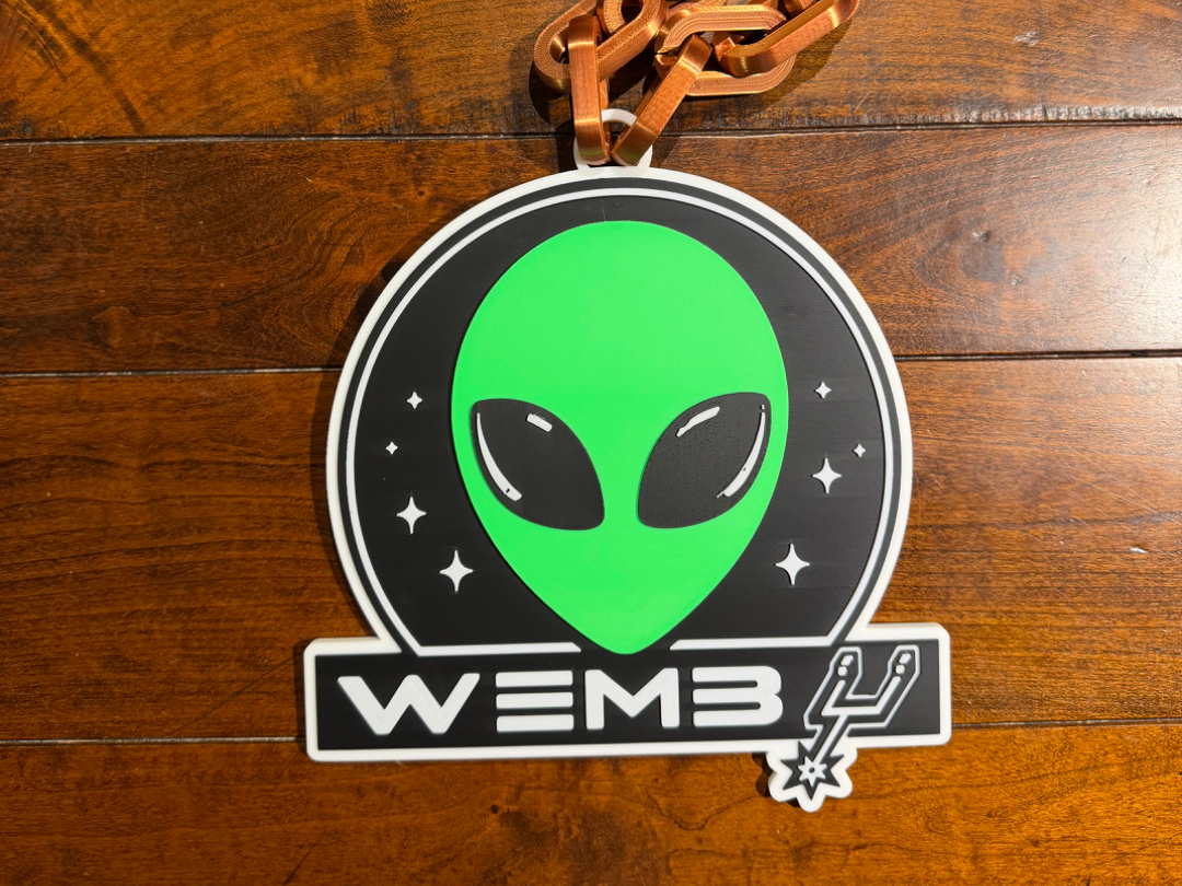San Antonio Spurs WEMBY Alien Oversized Necklace