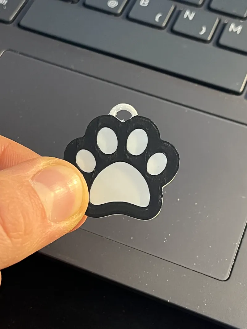 Dog paw keychain