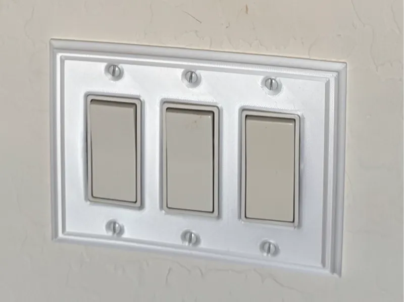 KDS 3 Bay Rocker Switch Plate Cover Crown Molding