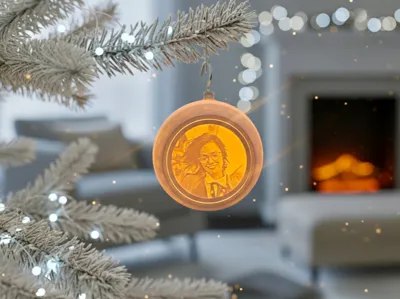 Christmas ornament lithophane with custom photo