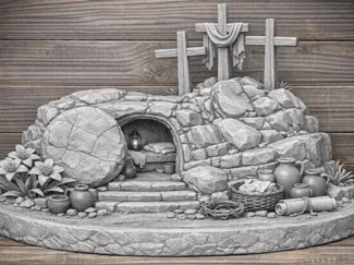 Detailed Easter Resurrection Scene