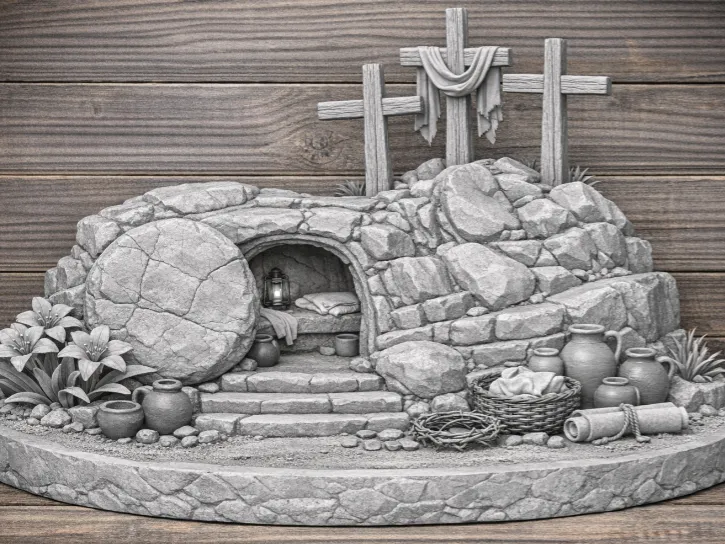 Detailed Easter Resurrection Scene