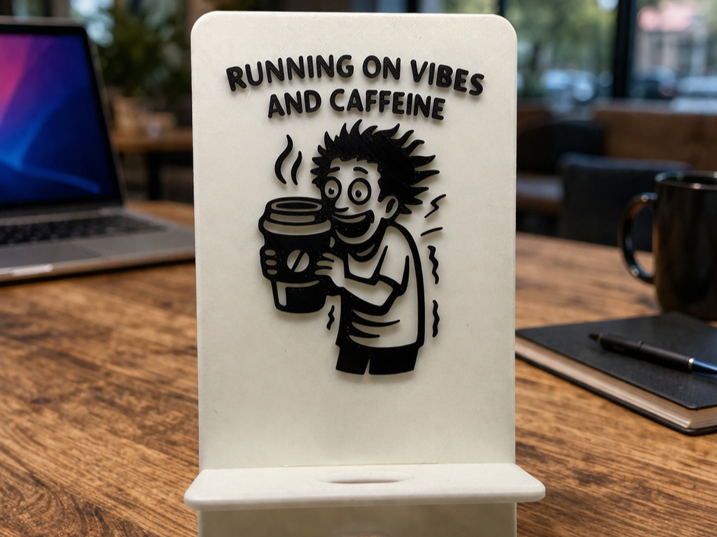 Funny Phone Stand Running On Vibes Holder