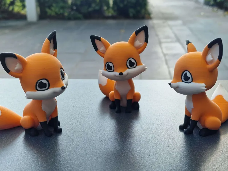Cute sitting fox multicolor