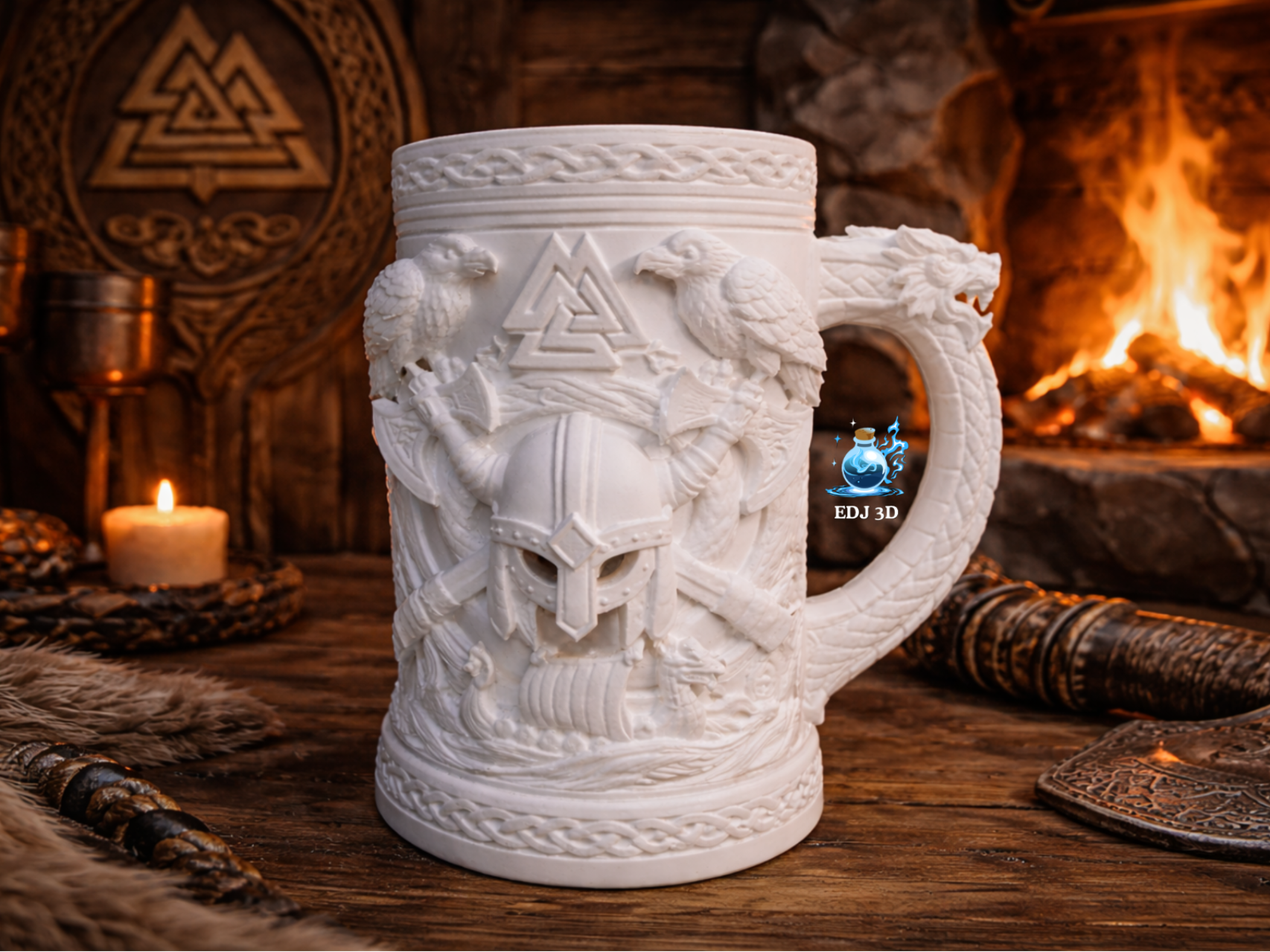 Viking Tankard Can Koozie w Slim Combo