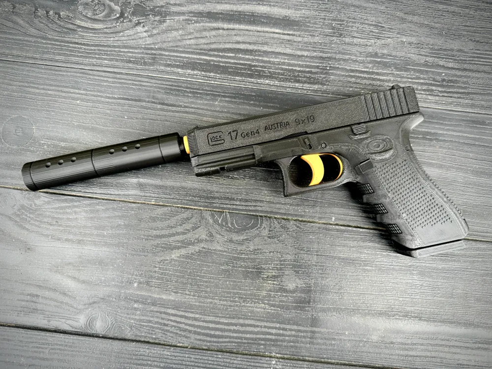 Glock 17 realistic model prop blowback - Free 3D Print Model