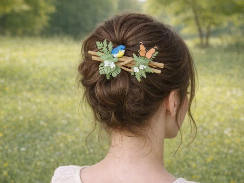 Nature Nest Hair Clip (Assemble Parts with Glue)