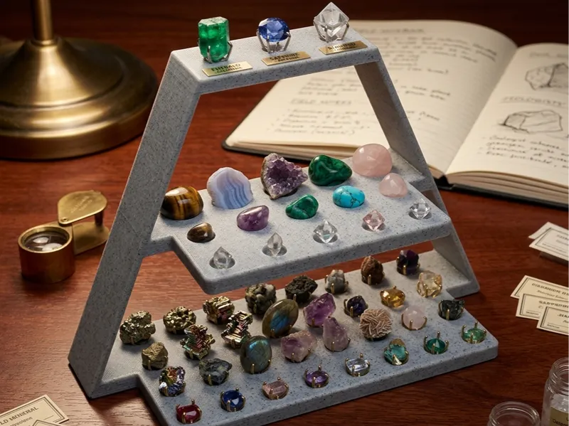 Gem, Rock and Crystal Display (also w/ name tags)