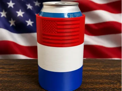 16 oz Fourth of July Koozie - Quick Print