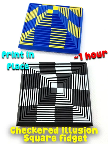 Objeto manipulable: Checkered Illusion Square Fidget (Checkered Flag) — vista de referencia 2