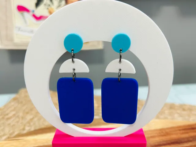 Triple geometric abstract earrings