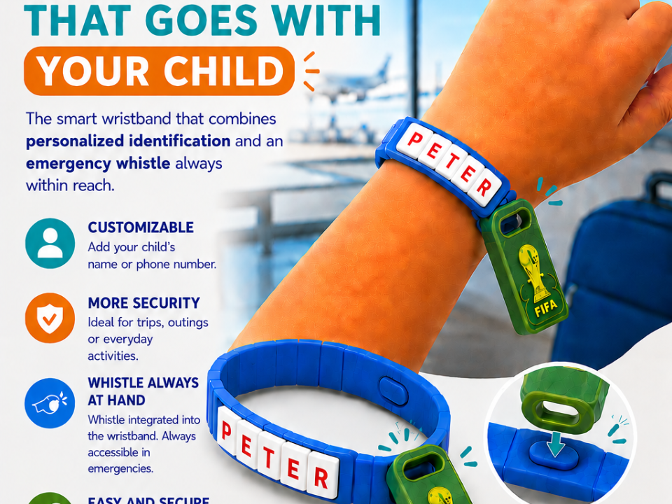 kids custom bracelet with whistle