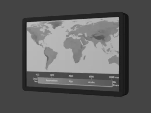 World Map lithophane