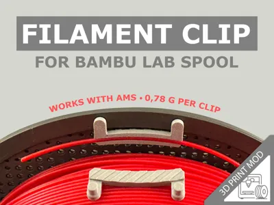 Filament Clip for Bambu Lab Spool – Diagonal Lines