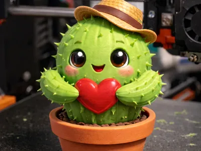 Cute Cactus with Hat – Cute Cactus Love Figure