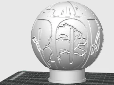 Detroit Sports Lithophane Sphere