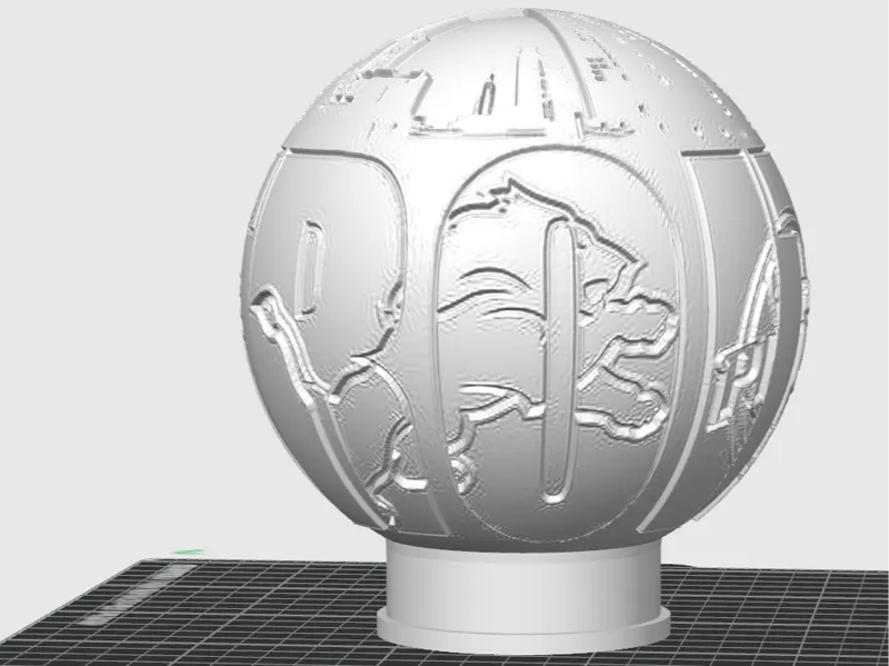 Detroit Sports Lithophane Sphere
