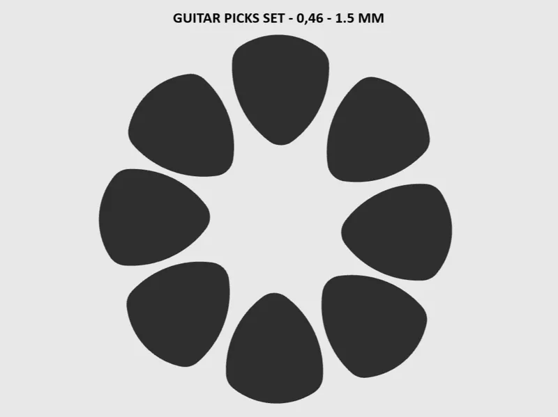 Guitar Picks Set: 0,46 - 1,5 mm