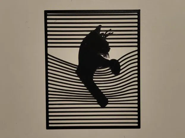 Chat curieux — déco murale
