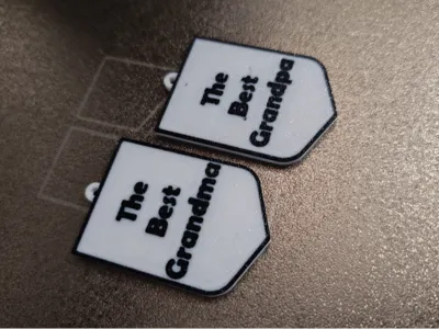 Grandma and Grandpa Keychain - Reverse print ready