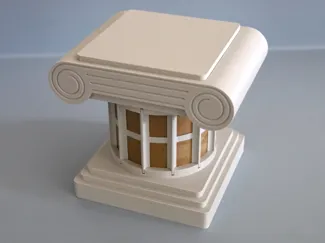 Ionic Modular Cardboard Spool Column Pedestal