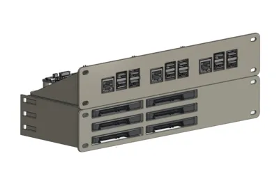 10" Rack 1U for 3 Raspberry Pi 5 and 6 2.5" SSDs