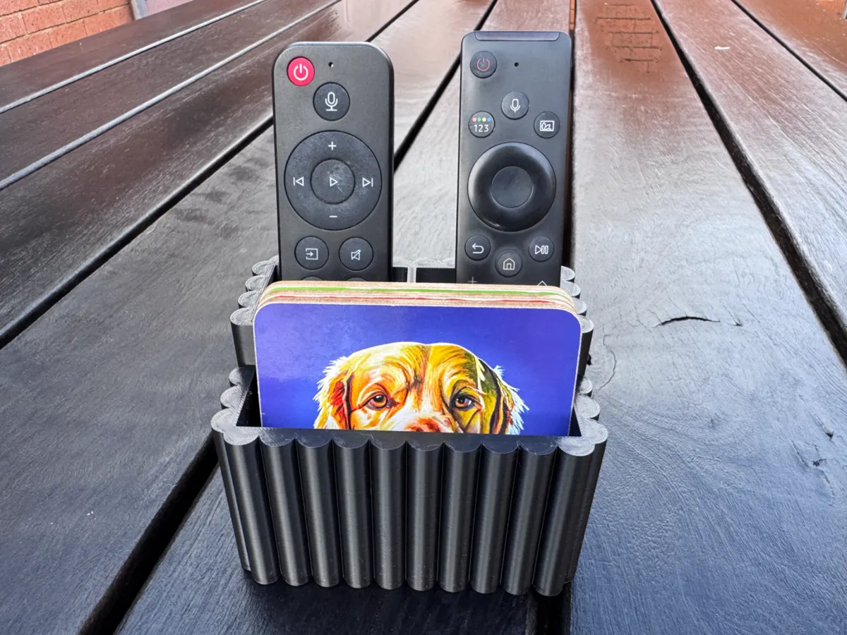 Remote Control Coster Remote + Coaster Caddy - Free 3D Print Model - MakerWorld
