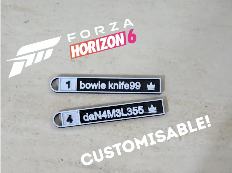 CUSTOMISABLE - Forza Horizon 6 Nametag Keychain