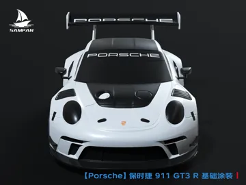Modelo para impresión 3D: 【Porsche】保时捷911 GT3 R系列 18比例车壳&底盘 基础涂装 组装跑车车模 轮胎可动 — vista de referencia 3