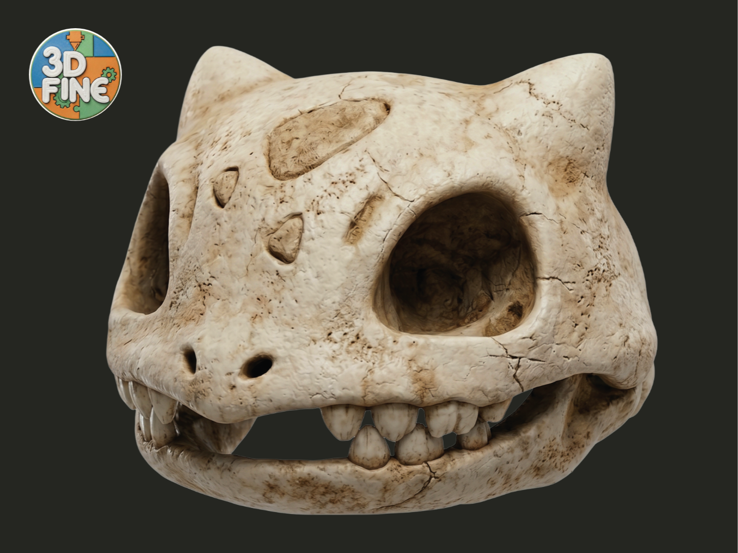 Fossilized Bulbasaur Skull Collectible