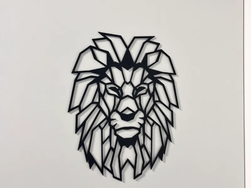 Lion head wall art polygon style