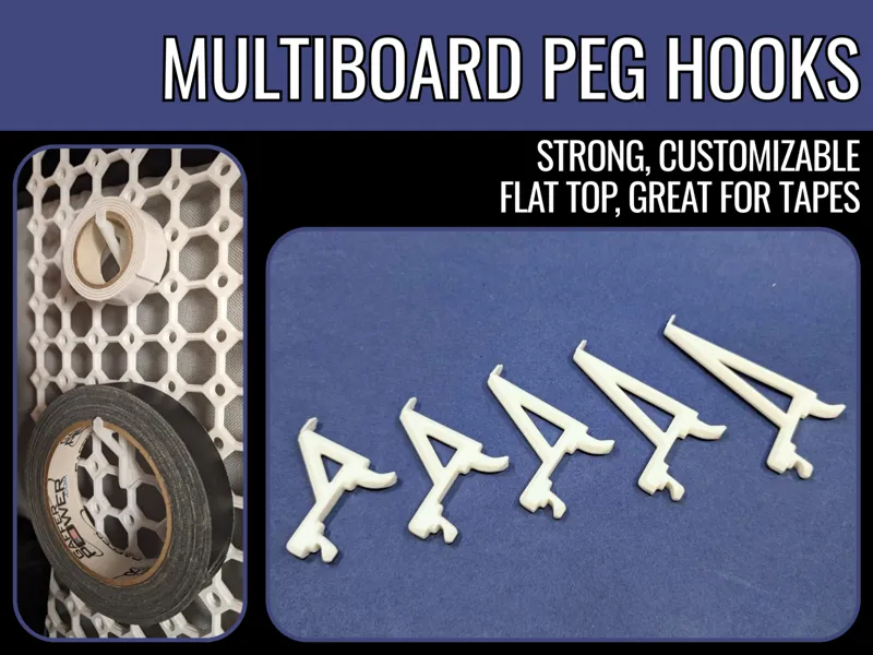 Multiboard Peg Hook - Customizable Strong Hooks 
