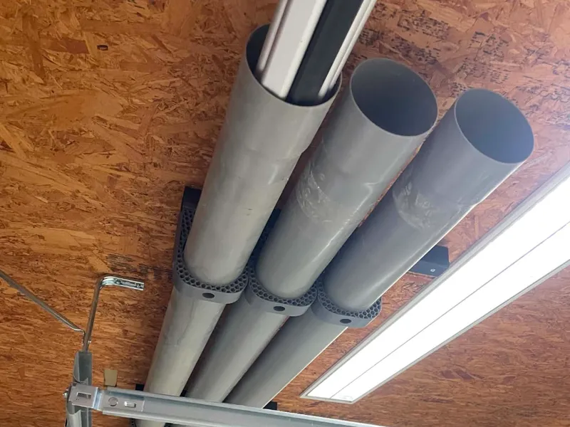 CeilingPipe Storage Bracket 100mm PVC pipes