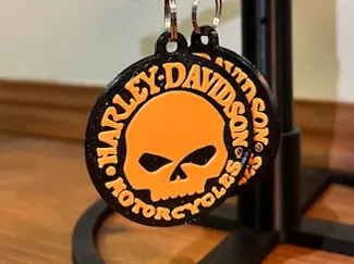 Harley Davidson Skull Keychain