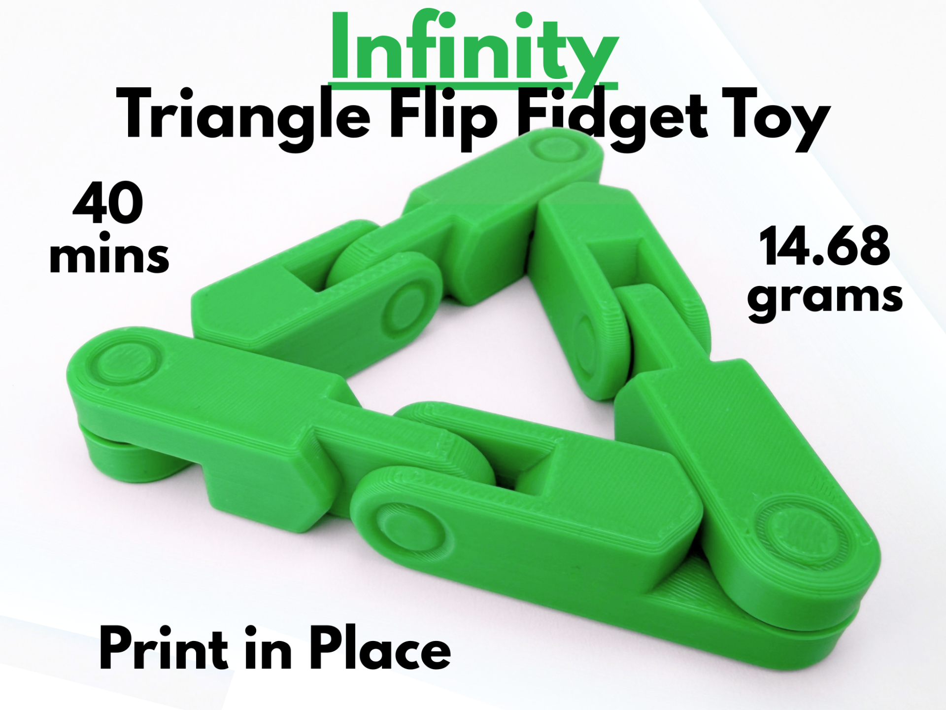 Infinity Triangle Flip Fidget Toy (Print in Place)
