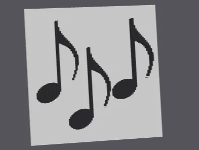 Layered Sculpture Music Notes with Frame